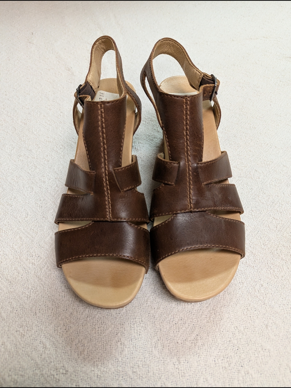 Dansko Sandals Wedge Brown Leather